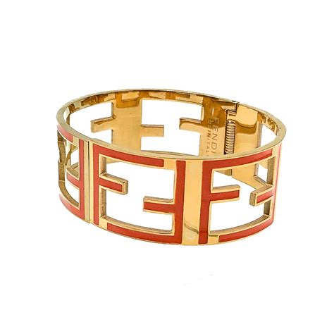 fendi logo cuff bracelet gold|old fendi bracelet square.